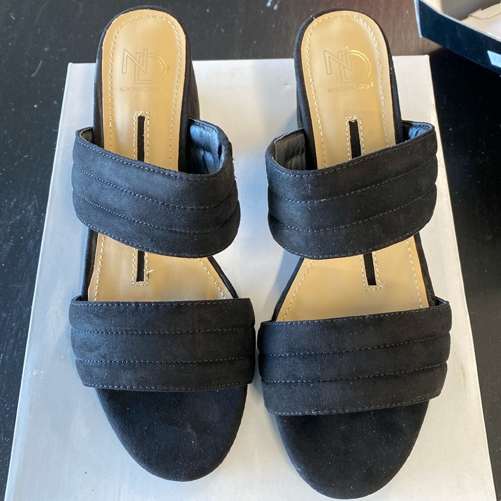 New Directions Suede Heeled Sandals
